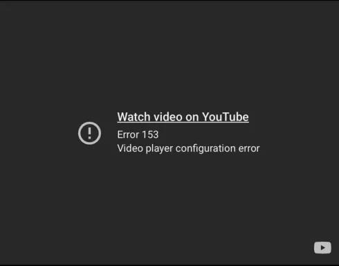 Error 153 - Video Player Configuration Error